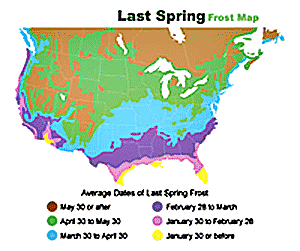 last spring frost map
